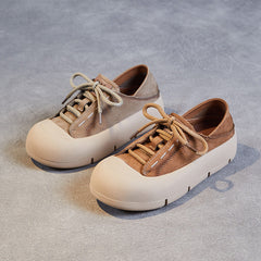 Women Fashion Minimalist Leather Flat Casual Shoes Newgew Shoes