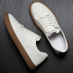 Men Solid Fashion Leather Flat Casual Shoes Newgew Shoes
