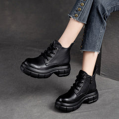 Women Minimalist Classic Leather Thick Soled Boots Newgew Shoes