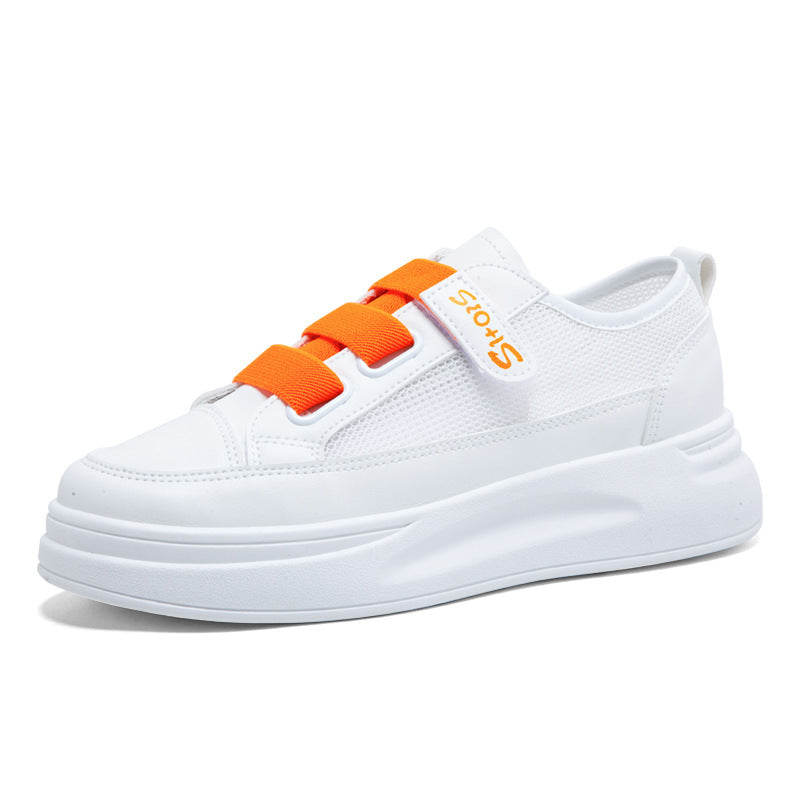 Women's Female Velcro White Spring Board Shallow Canvas Shoes Newgew