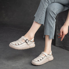 Women Handcraft Plaited Leather Soft Summer Sandals Newgew Shoes