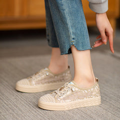 Women Hollow Mesh Summer Flat Casual Shoes Newgew Shoes