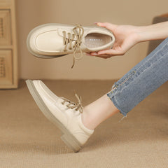 Women Minimalist Casual Soft Lace-up Loafers Newgew Shoes