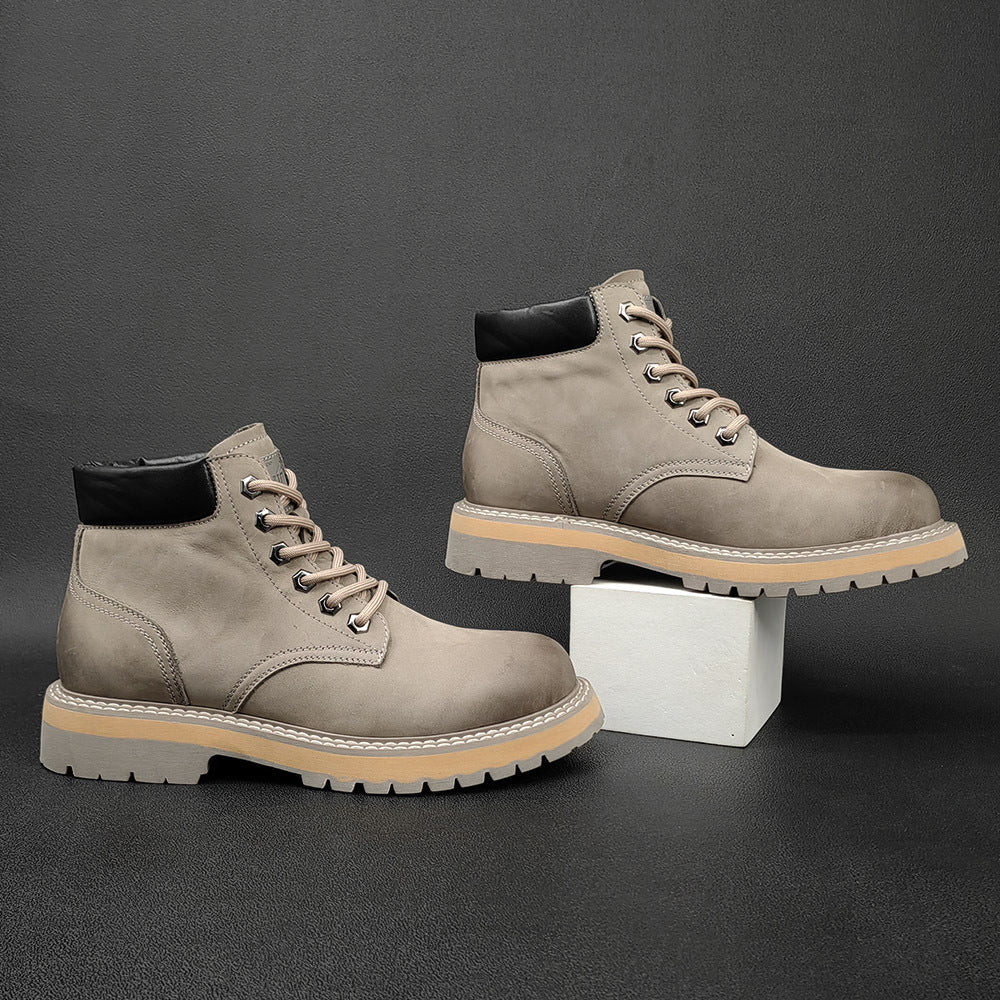 Men Stylish Leather Casual Work Boots Newgew Shoes