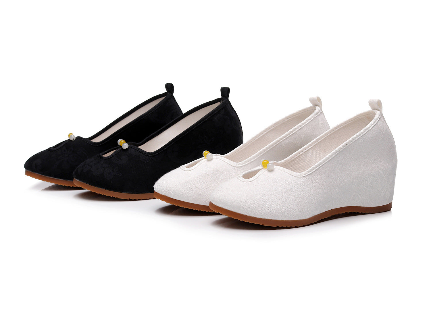 Women's High Pumps Wedge Solid Color Cloth With Heels Newgew