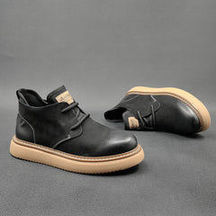 Men Retro Minimalist Leather Casual Ankle Work Boots Newgew Shoes