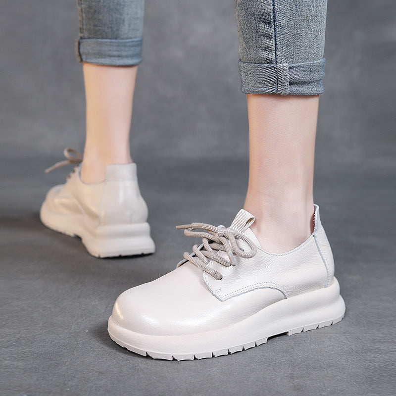 Women Soft Solid Leather Minimalist Casual Shoes Newgew Shoes