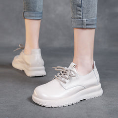 Women Soft Solid Leather Minimalist Casual Shoes Newgew Shoes