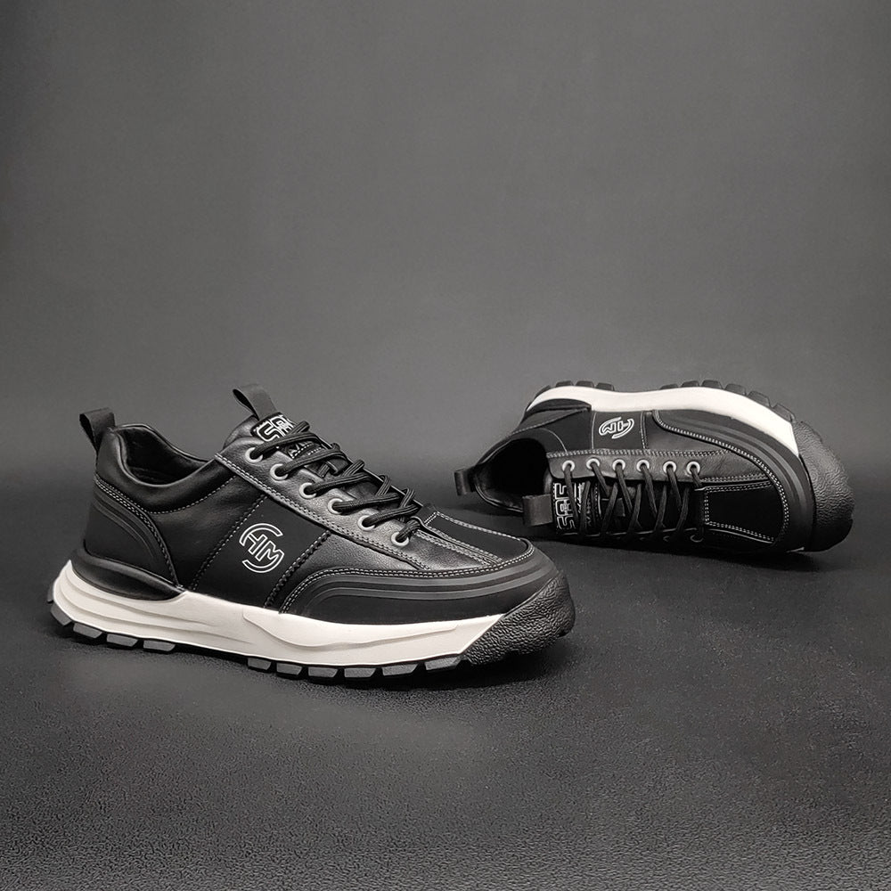 Men Fashion Patchwork Leather Thick Soled Casual Shoes Newgew Shoes