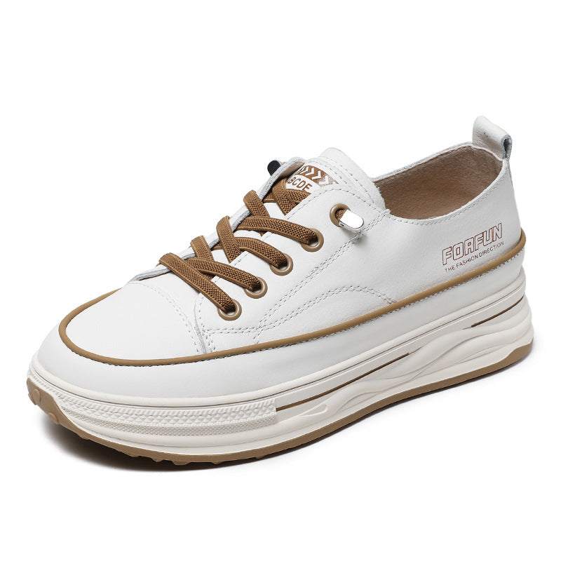 Women Fashion Leather Thick Soled Skate Casual Shoes Newgew Shoes