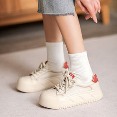 Women Minimalist Color Matching Leather Casual Shoes Newgew Shoes
