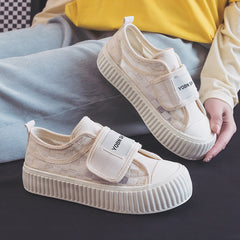 Style White Female Mesh Breathable Leisure Canvas Shoes Newgew