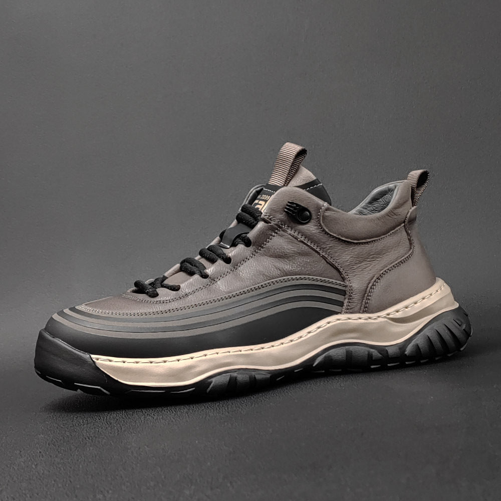 Men Minimalist Patchwork Leather Casual Shoes Newgew Shoes