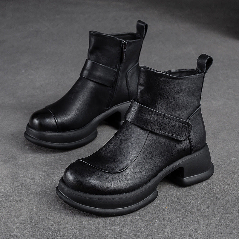 Women Minimalist Casual Platform Leather Boots Newgew Shoes