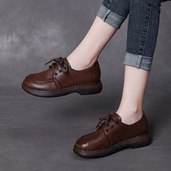 Women Handmade Soft Leather Retro Casual Shoes Newgew Shoes