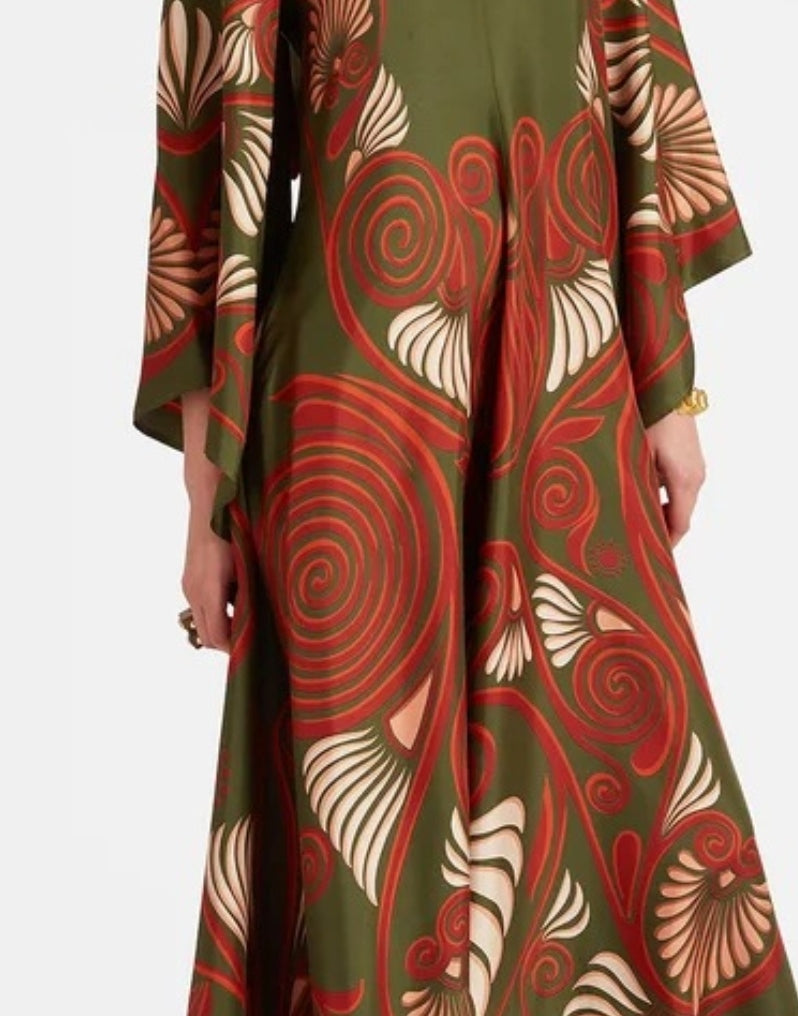 Magnifico Printed Maxi Dress - Dark Green Newgew Dresses