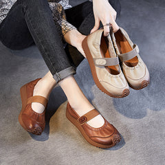 Women Retro Soft Leather Minimalist Causal Shoes Newgew Shoes