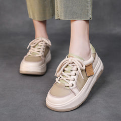Women Fashion Leather Flat Thick Soled Casual Shoes Newgew Shoes
