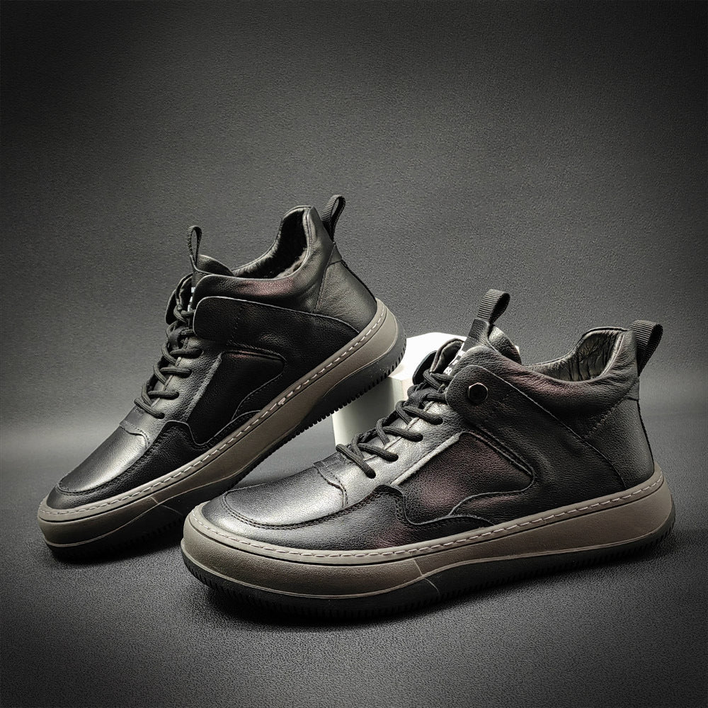 Men Minimalist Leather Flat Casual Work Shoes Newgew Shoes