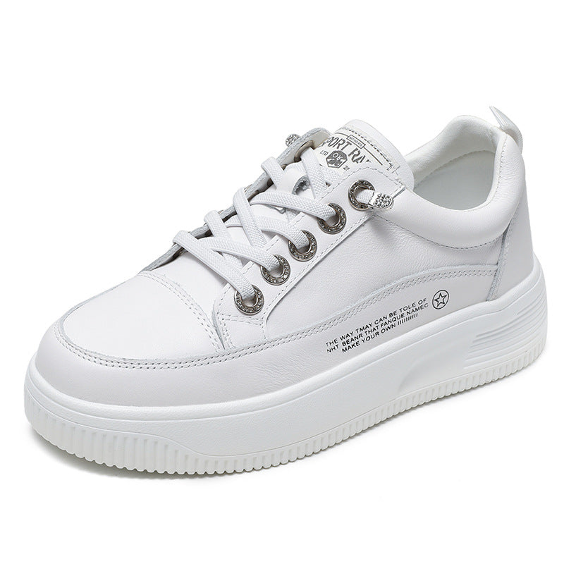 Women Minimalist Fashion Leather Thick Soled Casual Shoes Newgew Shoes