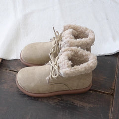 Women Retro Minimalist Suede Flat Snow Boots Newgew Shoes