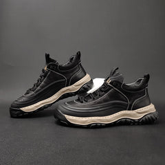 Men Minimalist Patchwork Leather Casual Shoes Newgew Shoes