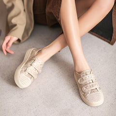 Women Fashion Breathable Velcro Flat Casual Shoes Newgew Shoes