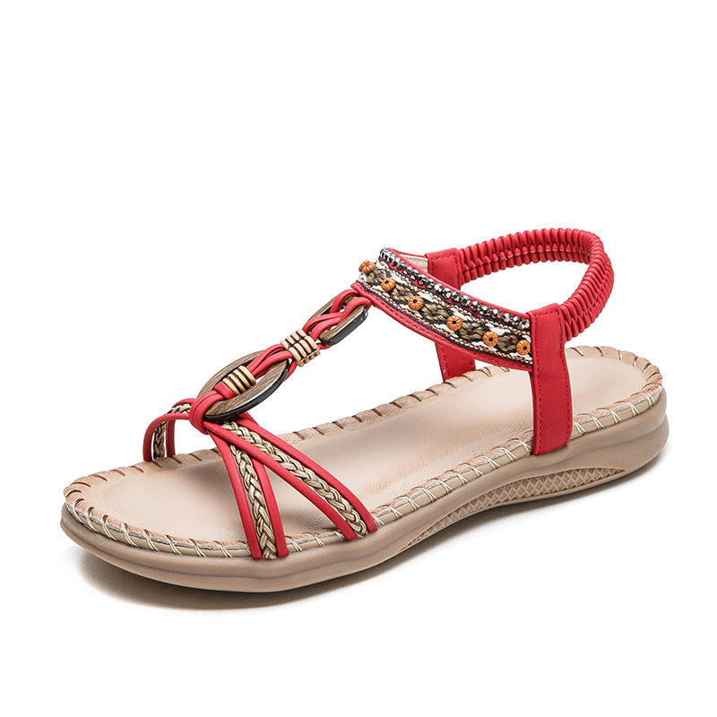 Women Handmade Plaited Summer Beach Sandals Newgew Shoes