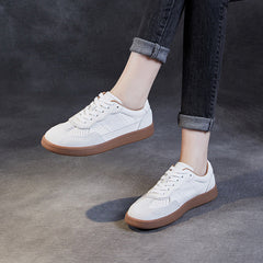 Women Soft Leather Fashion Casual Training Sneakers Newgew Shoes