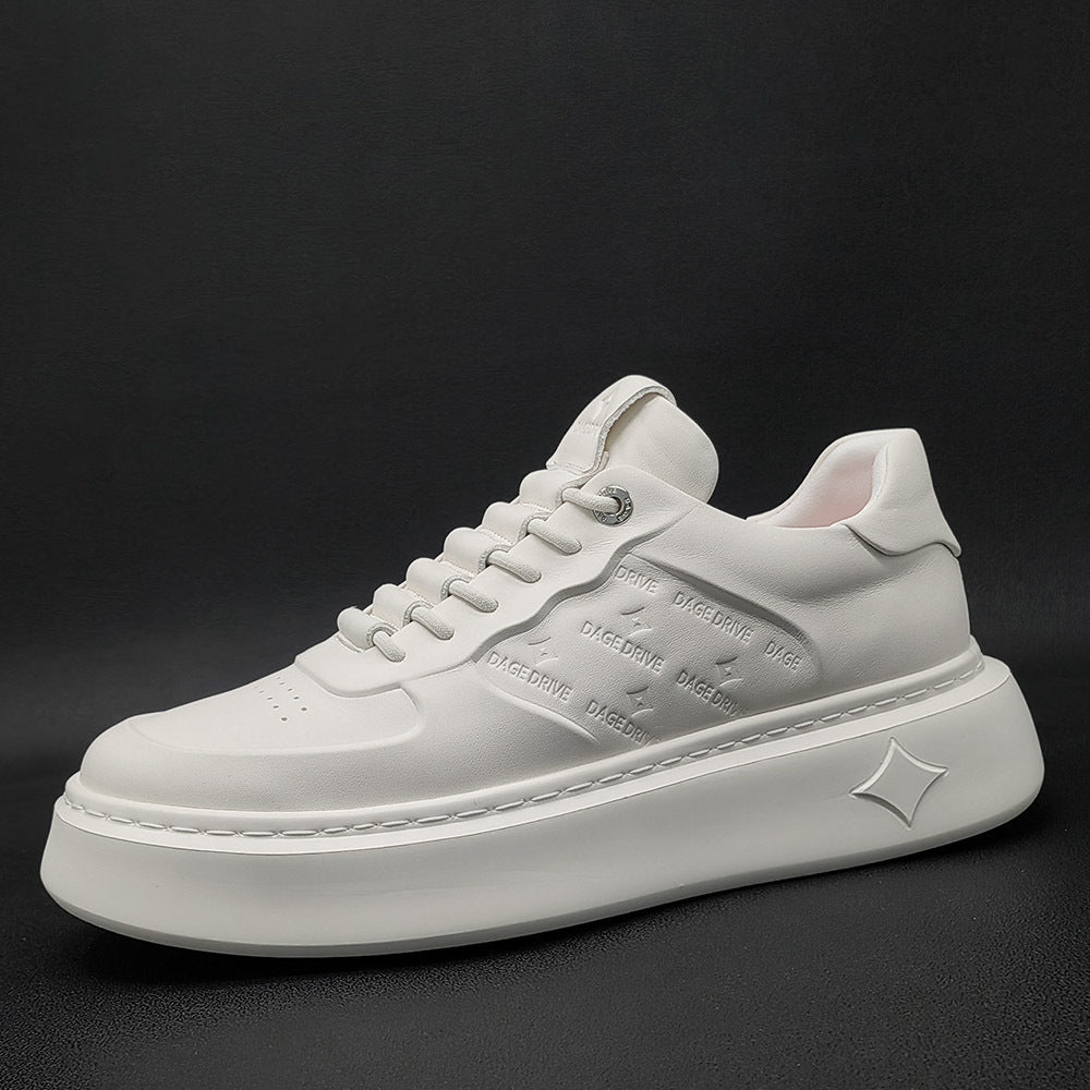 Men Minimalist Embossed Leather Casual Shoes Newgew Shoes