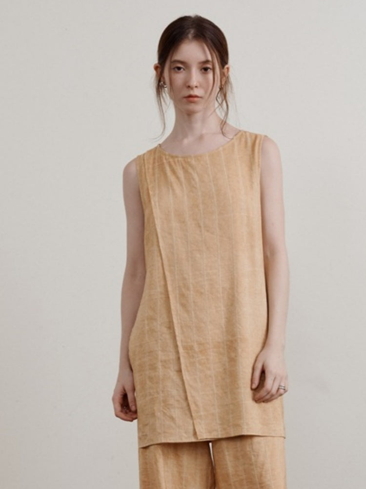 Tie-Dye Jacquard Sleeveless Mini Dress Newgew Dresses