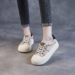 Women Fashion Leather Thick Soled Casual Shoes Newgew Shoes