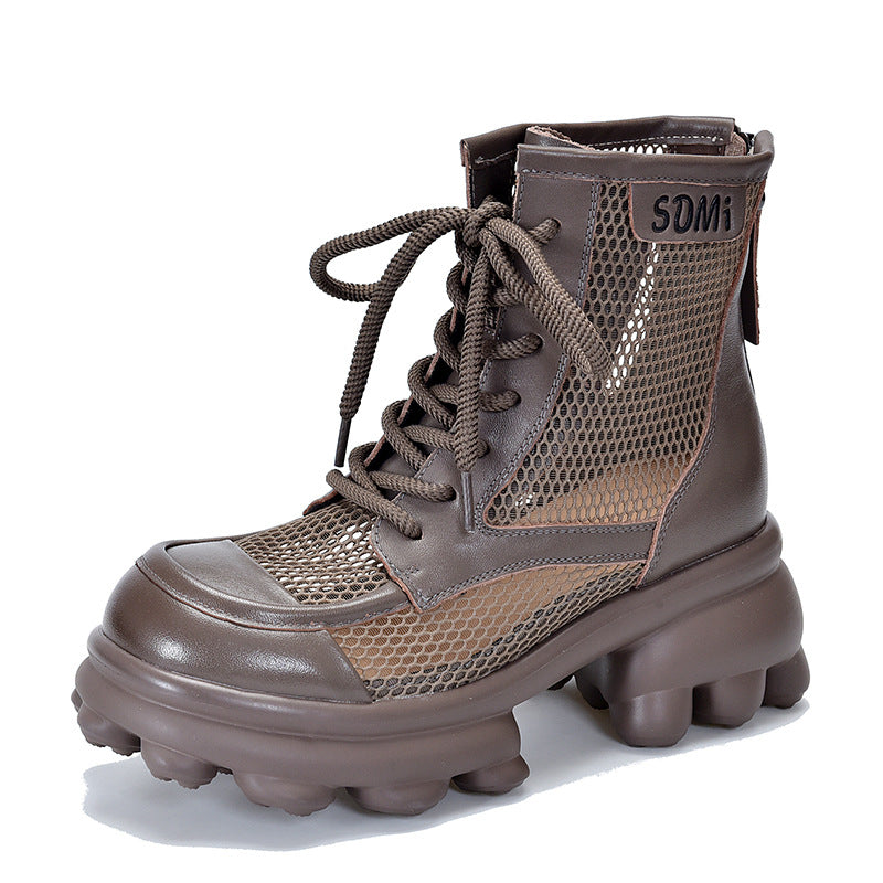 Hollow Thick-Soled Mesh Boots Newgew