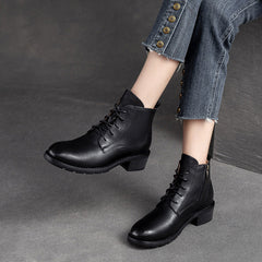 Women Classic Minimalist Chunky Heel Ankle Boots Newgew Shoes