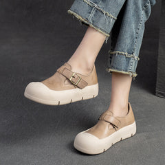 Women Minimalist Leather Velcro Flat Casual Shoes Newgew Shoes