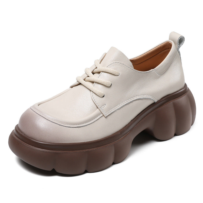 Women Minimalist Leather Casual Platform Loafers Newgew Shoes