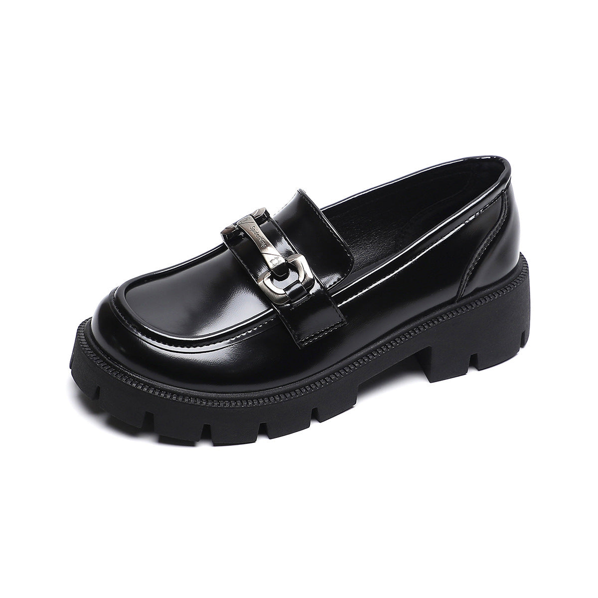 Women Solid Soft Leather Chain Casual Loafers Newgew Shoes