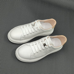 Men Minimalist Fashion Breathable Leather Flat Casual Shoes Newgew Shoes