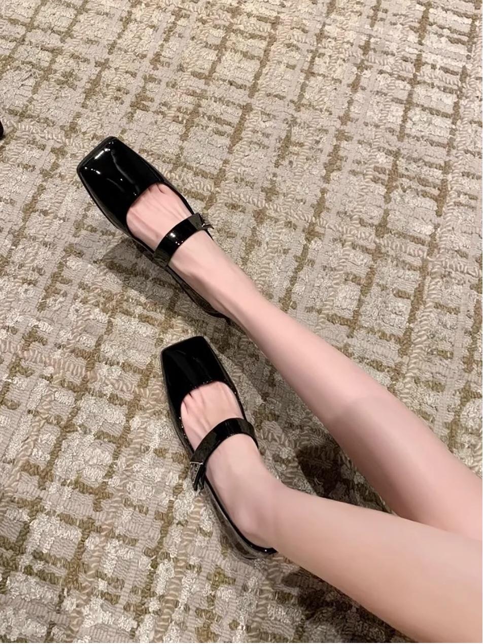 Square Toe Triangle Buckle Shoes Newgew