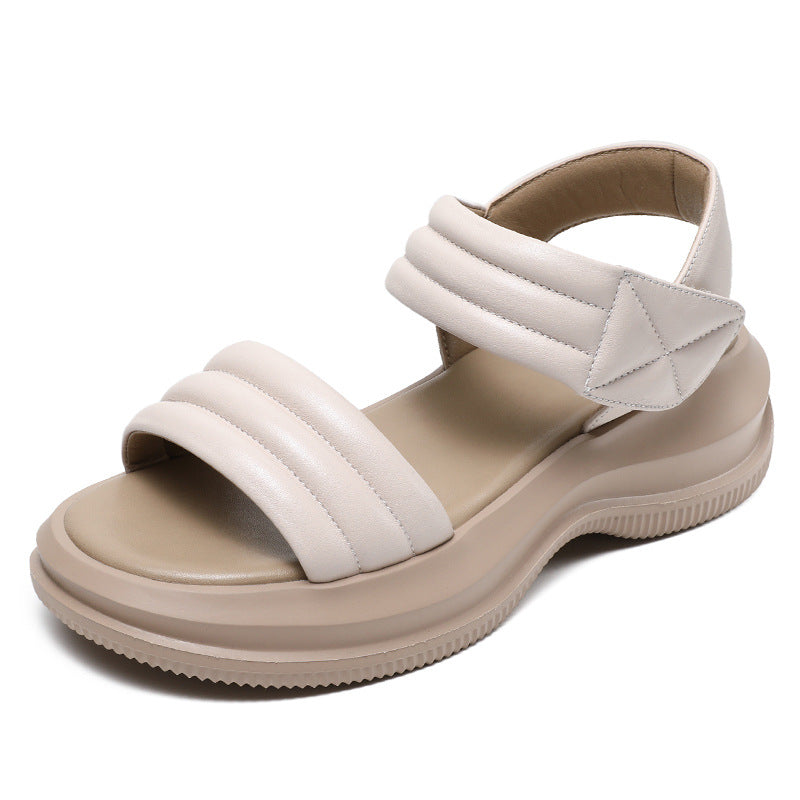 Women Minimalist Leather Summer Casual Sandals Newgew Shoes