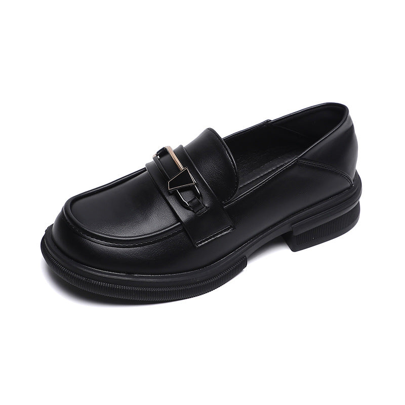 Women Soft Leather Minimalism Thick Soled Loafers Newgew Shoes