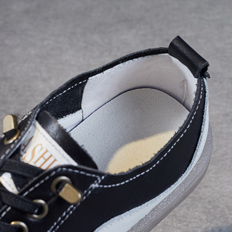 Women Fashion Leather Soft Flat Casual Shoes Newgew Shoes