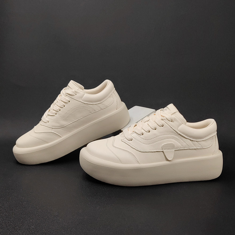 Men Minimalist Fashion Leather Thick Soled Casual Shoes Newgew Shoes