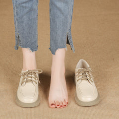 Women Minimalist Casual Soft Lace-up Loafers Newgew Shoes