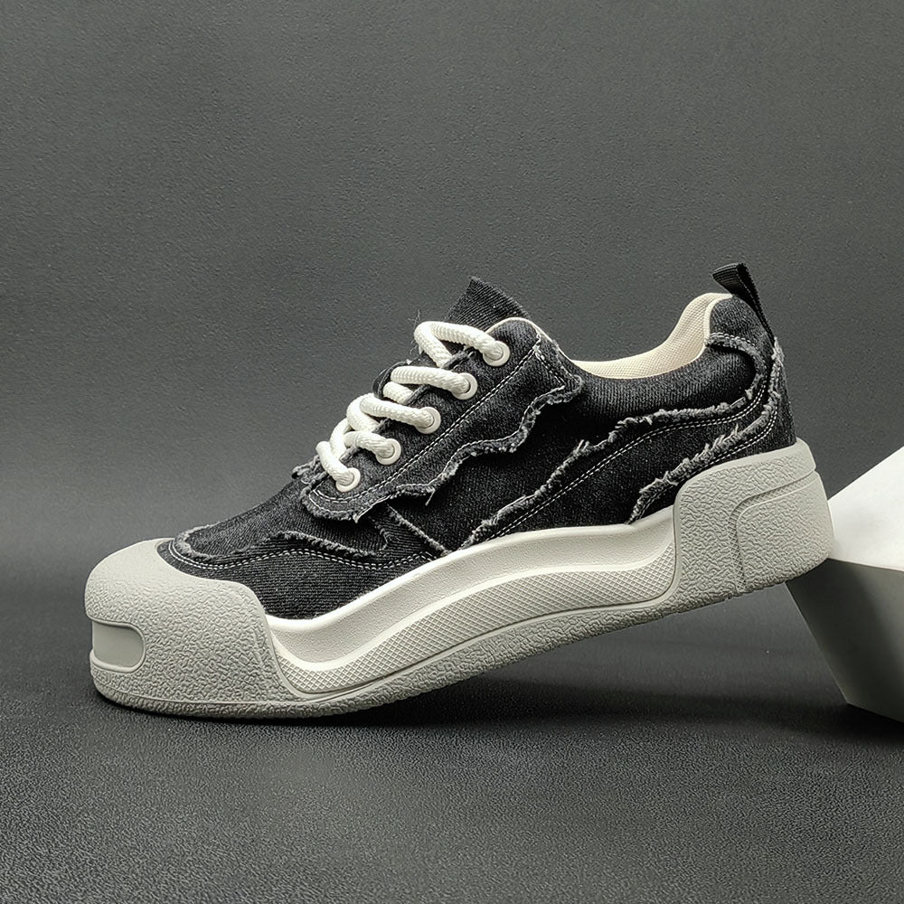 Men Fashion Patchwork Denim Canvas Casual Shoes Newgew Shoes