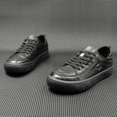 Men Solid Minimalist Leather Flat Casual Shoes Newgew Shoes