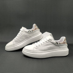 Men Fashion Minimalist Soft Leather Flat Casual Sneakers Newgew Shoes