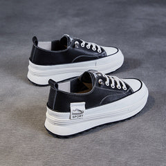 Women Fashion Leather Thick Soled Casual Shoes Newgew Shoes