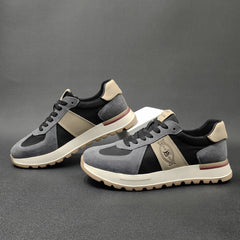 Men Fashion Patchwork Leather Casual Training Sneakers Newgew Shoes