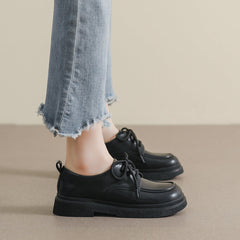 Women Minimalist Retro Lace-up Soft Loafers Newgew Shoes